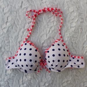 VICTORIAS SECRET SWIM TOP RETRO HALTER BIKINI 32B